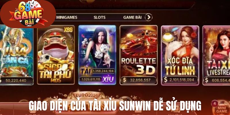 Giao diện của tài xỉu Sunwin dễ sử dụng với mọi người