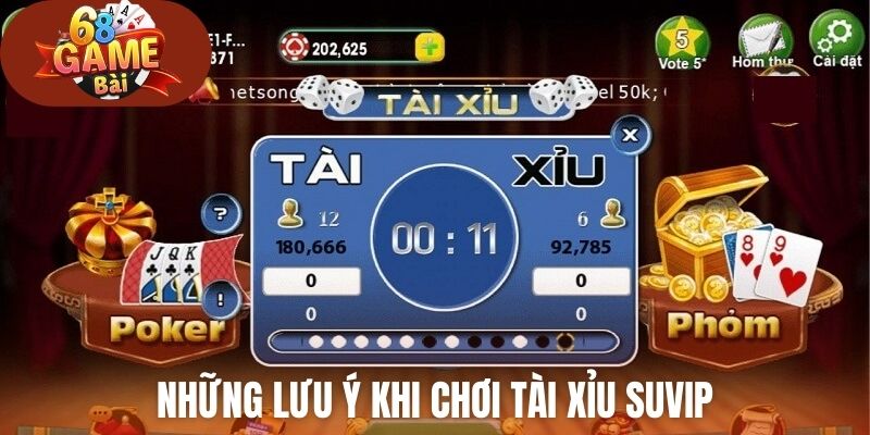 Những lưu ý quan trọng trước khi chơi Tài Xỉu Suvip